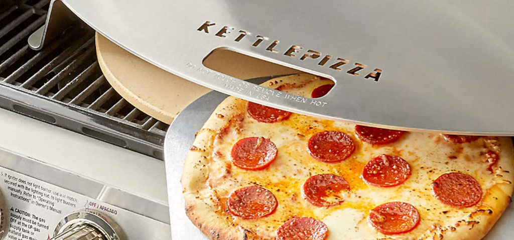 Grilling Pizza with KettlePizza on gas grill